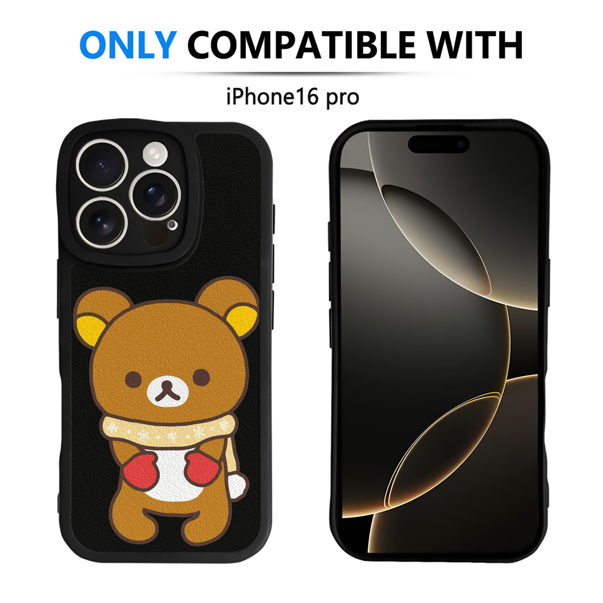 （画像用） リラックマ リラックマ キイロイトリ Rilakkuma Korilakkuma Kiiroitori 【iPhone 16シリーズ対応】シリコンスマホケース（レザー調） 材質：シリコン